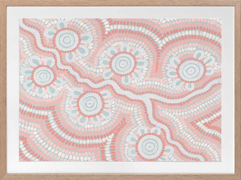 Connection to the River Blush Pink Framed Art Print