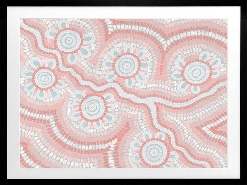 Connection to the River Blush Pink Framed Art Print