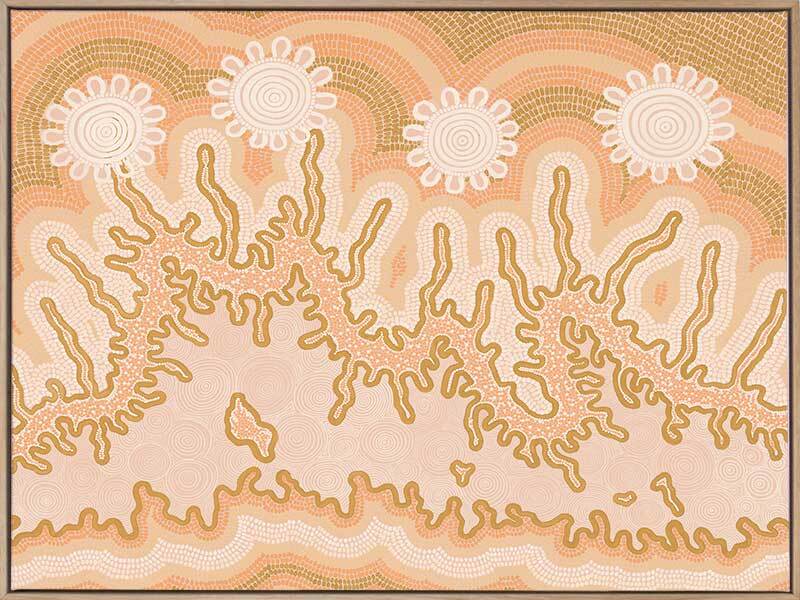 Spiritual Connection Mustard Canvas Art Print