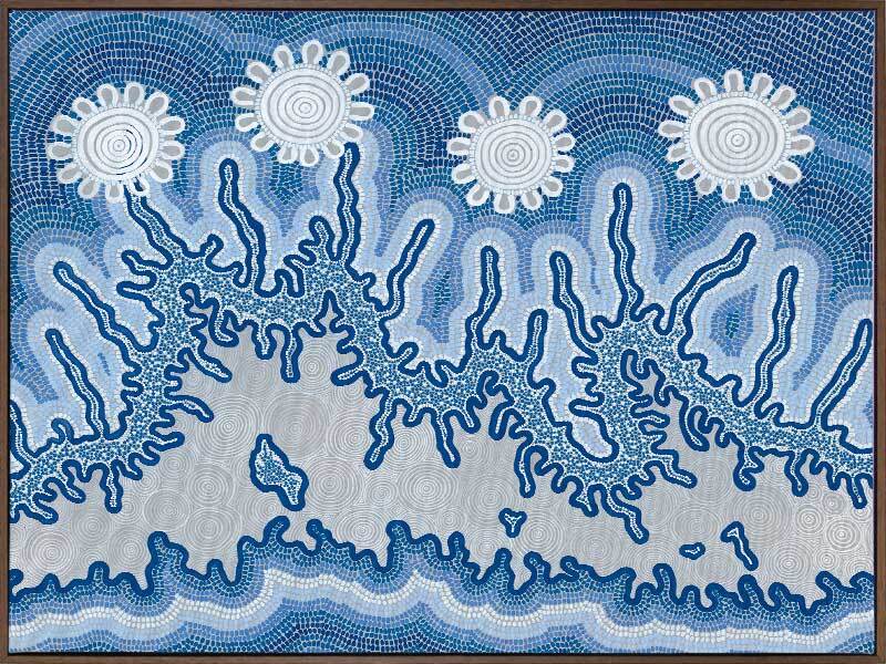 Spiritual Connection Blue Canvas Art Print