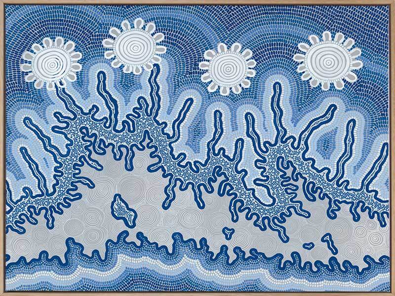 Spiritual Connection Blue Canvas Art Print