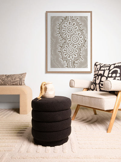 Small Gatherings Grey Framed Art Print | Lifestyle