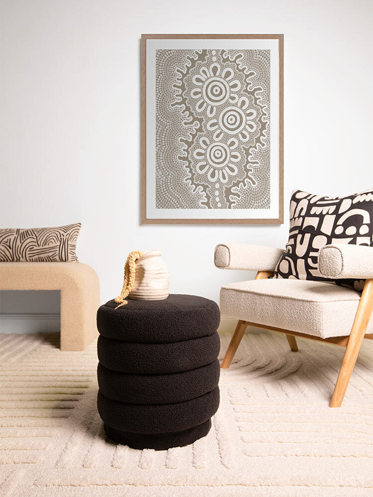 Small Gatherings Grey Framed Art Print | Lifestyle