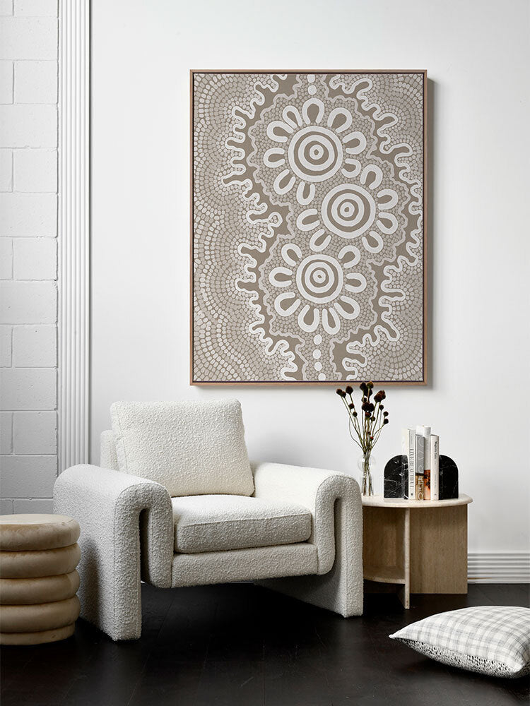 Small Gatherings Grey Canvas Art Print | Lifestyle