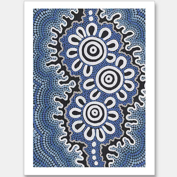 Small Gatherings Dark Blue Unframed Art Print