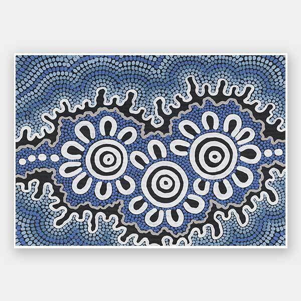 Small Gatherings Dark Blue Unframed Art Print