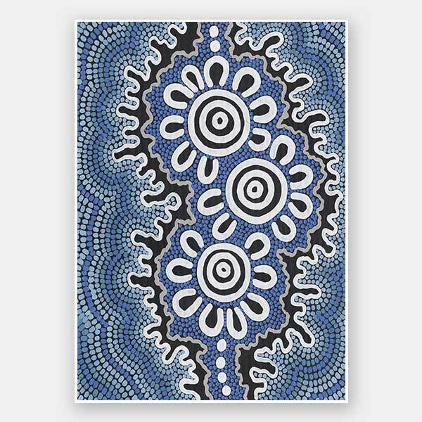 Small Gatherings Dark Blue Unframed Art Print