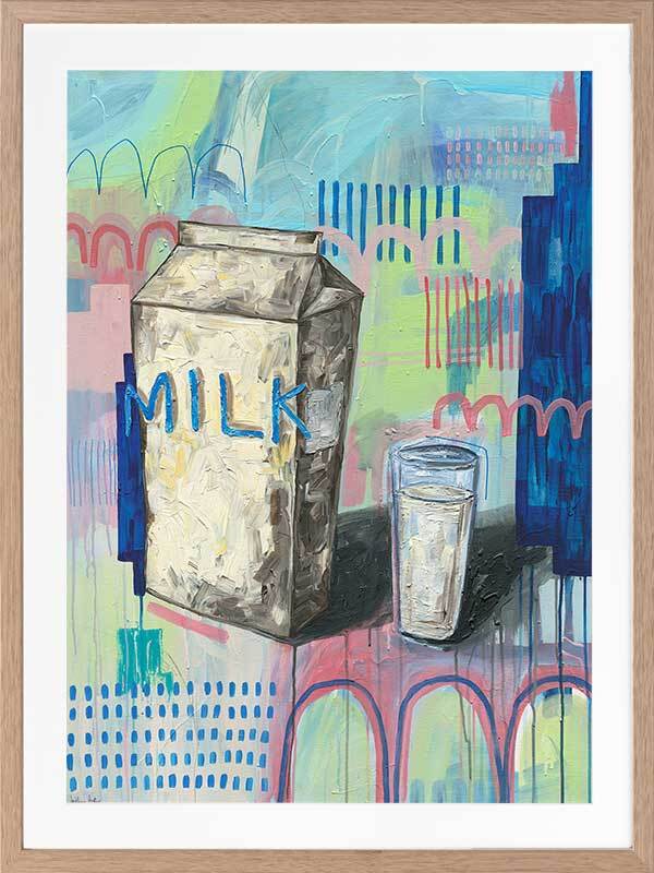 Milk Carton Multicolour Framed Art Print