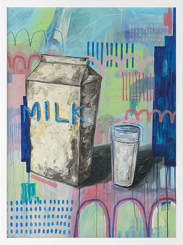 Milk Carton Multicolour Framed Art Print