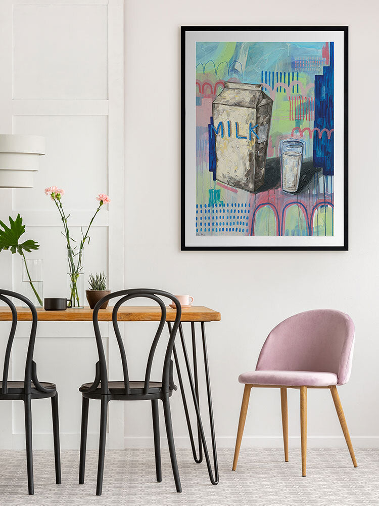 Milk Carton Multicolour Framed Art Print