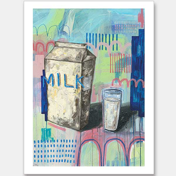 Milk Carton Multicolour Unframed Art Print