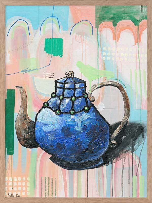 I Don't Even Drink Tea Blue Framed Art Print