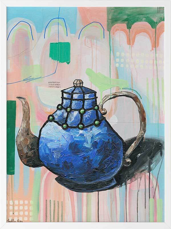 I Don't Even Drink Tea Blue Framed Art Print