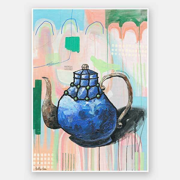 I Don't Even Drink Tea Blue Unframed Art Print