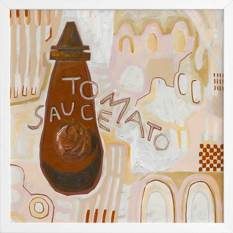 Get On The Sauce Muted Red Framed Art Print