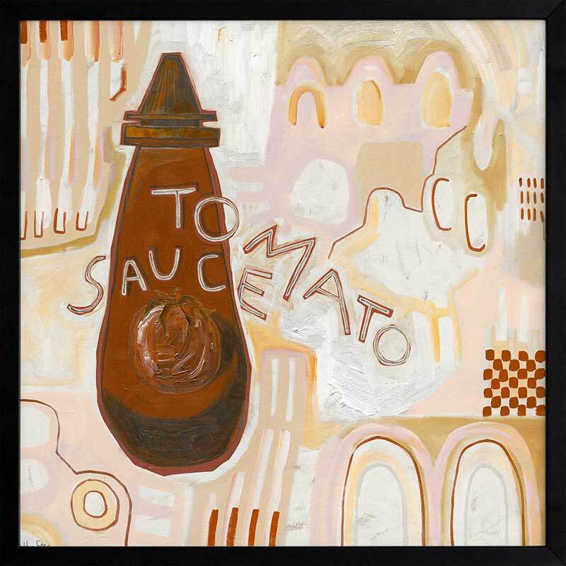 Get On The Sauce Muted Red Framed Art Print