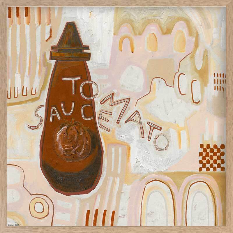 Get On The Sauce Muted Red Framed Art Print