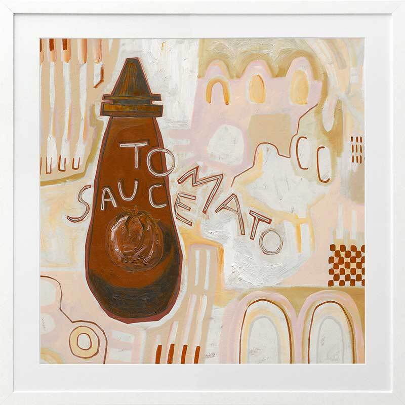 Get On The Sauce Muted Red Framed Art Print