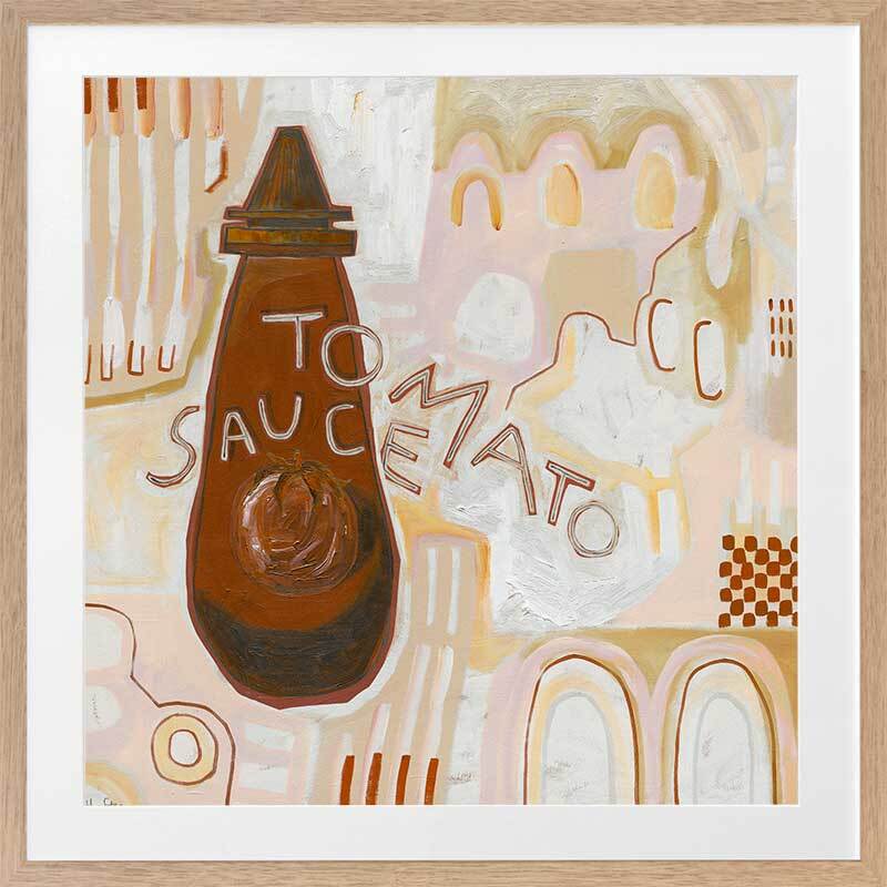 Get On The Sauce Muted Red Framed Art Print