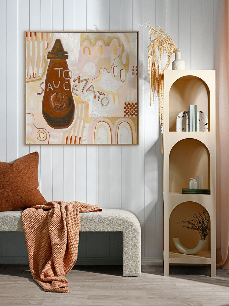 Get On The Sauce Muted Red Canvas Art Print | Lifestyle