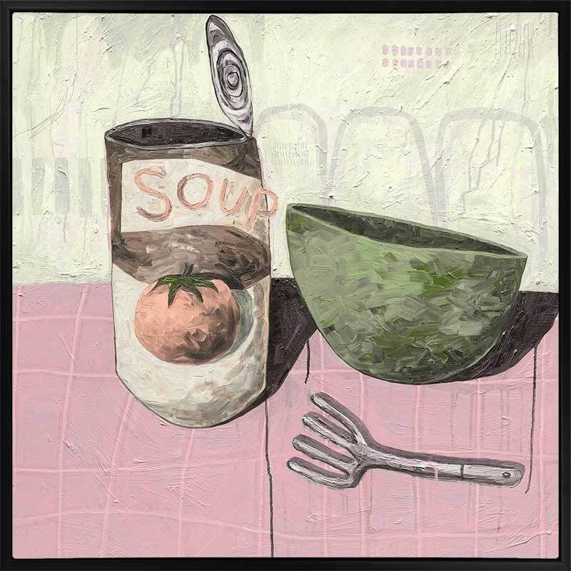 Eating Soup With A Fork Blush Pink Canvas Art Print