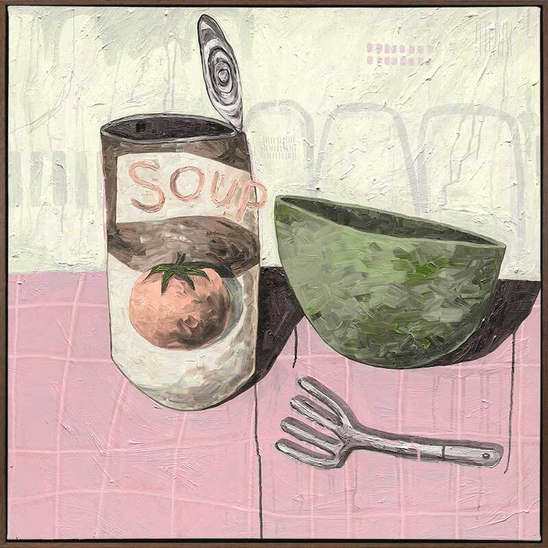 Eating Soup With A Fork Blush Pink Canvas Art Print