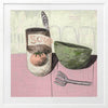 Eating Soup With A Fork Blush Pink Framed Art Print
