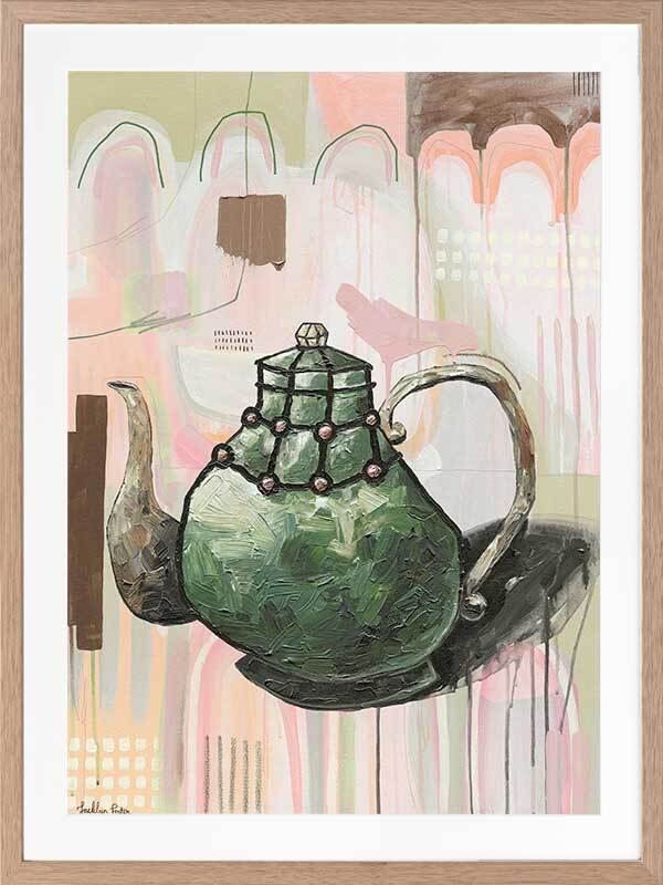 I Don't Even Drink Tea Green Framed Art Print