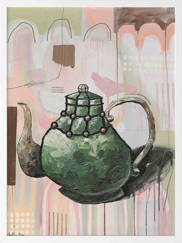 I Don't Even Drink Tea Green Framed Art Print