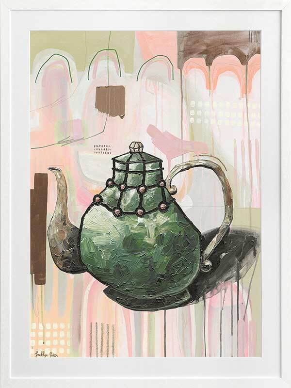 I Don't Even Drink Tea Green Framed Art Print