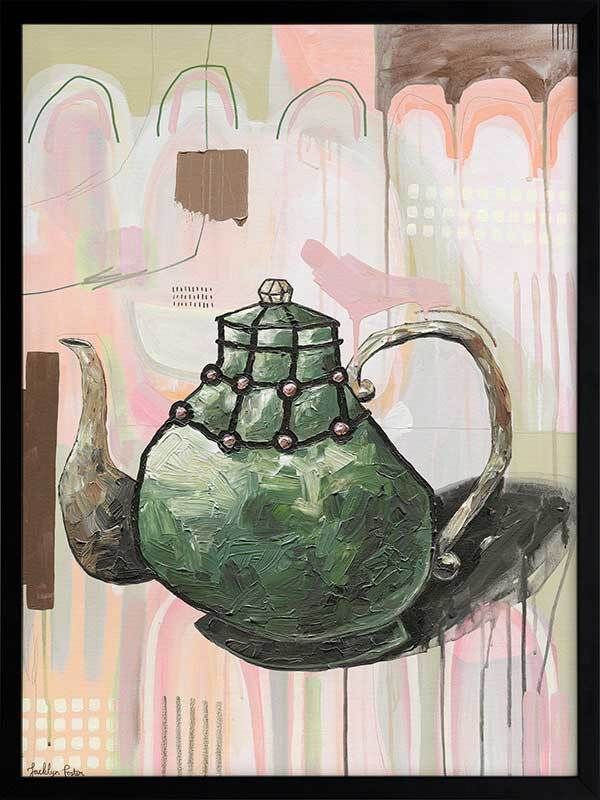 I Don't Even Drink Tea Green Framed Art Print