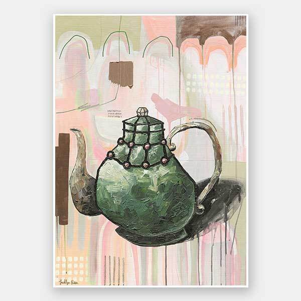 I Don't Even Drink Tea Green Unframed Art Print