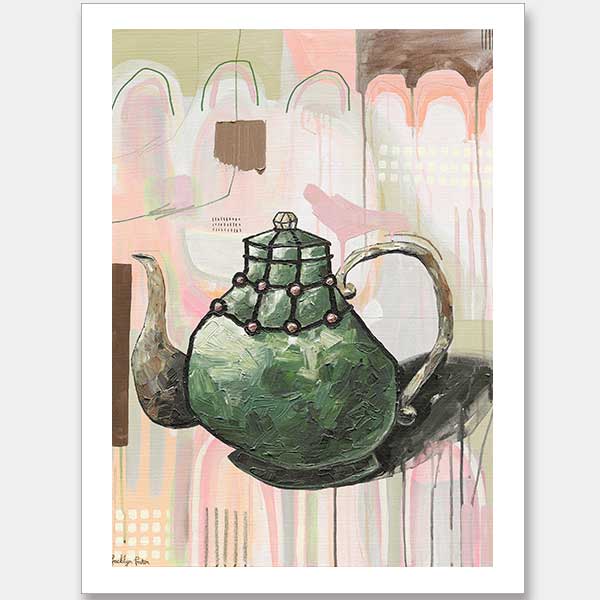 I Don't Even Drink Tea Green Unframed Art Print