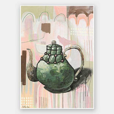 I Don't Even Drink Tea Green Unframed Art Print