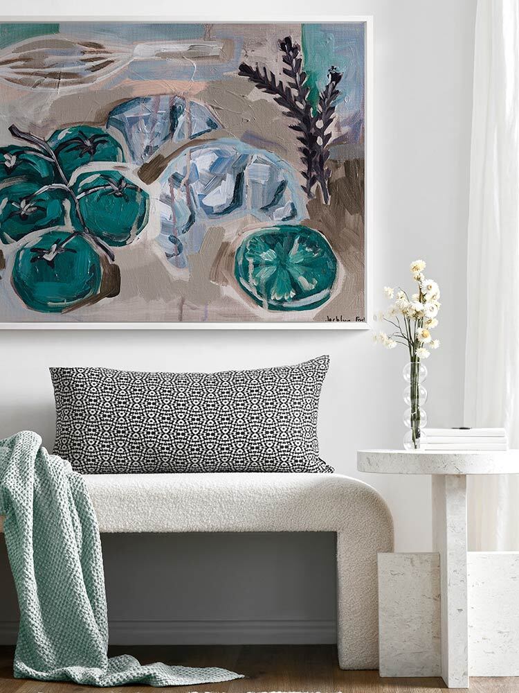 Whisk It Teal Canvas Art Print | Lifestyle