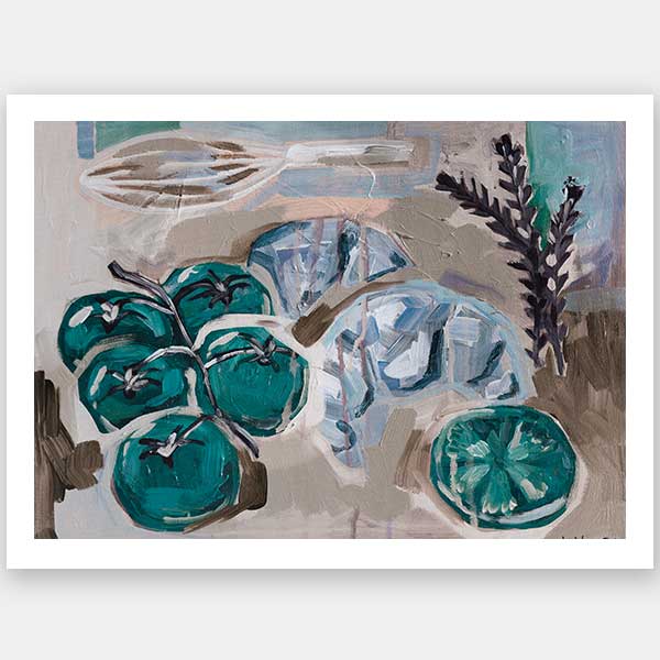 Whisk It Teal Unframed Art Print
