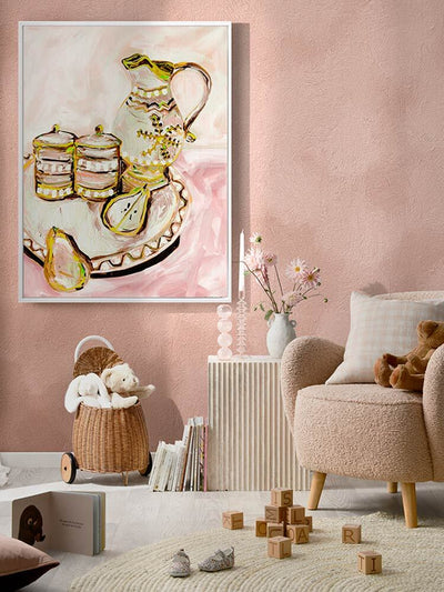 Still Life Tea Party Multicolour Canvas Art Print | Lifestyle