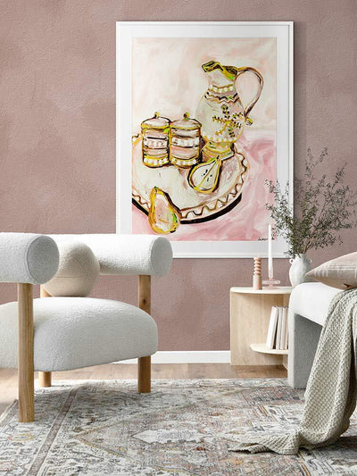 Still Life Tea Party Multicolour Framed Art Print | Lifestyle