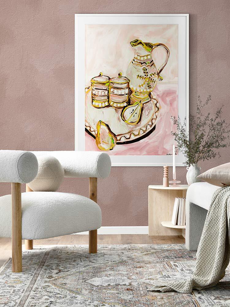 Still Life Tea Party Multicolour Framed Art Print | Lifestyle