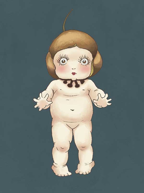 Boronia Baby I Dark Blue Canvas Art Print