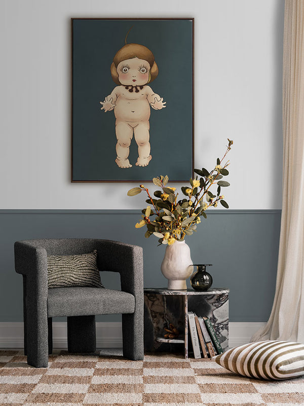 Boronia Baby I Dark Blue Canvas Art Print | Lifestyle