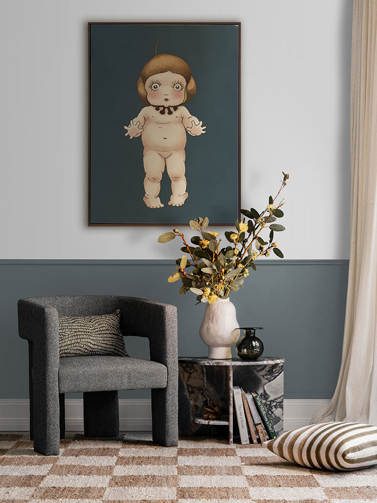Boronia Baby I Dark Blue Canvas Art Print | Lifestyle