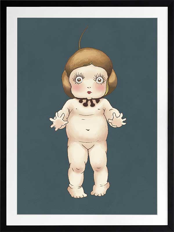 Boronia Baby I Dark Blue Framed Art Print