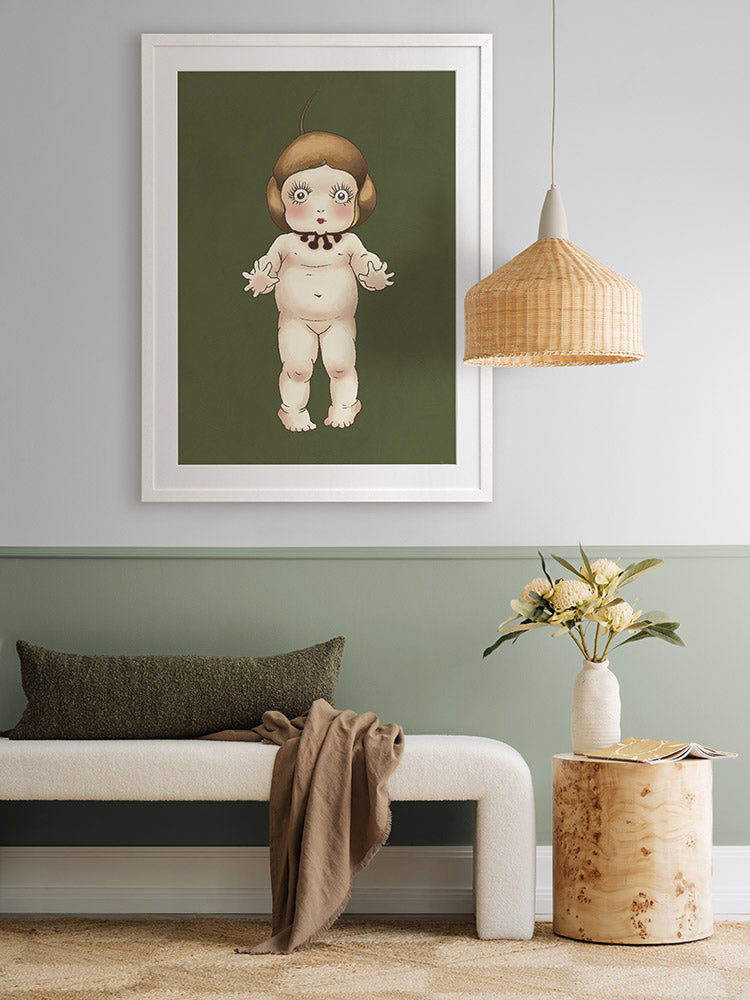 Boronia Baby I Green Framed Art Print | Lifestyle