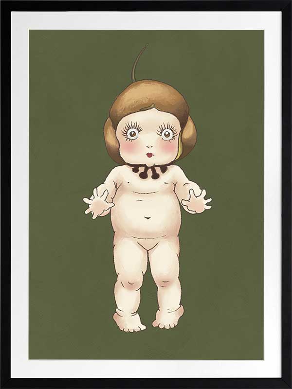 Boronia Baby I Green Framed Art Print