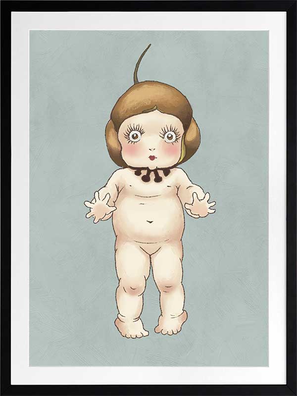 Boronia Baby I Light Blue Framed Art Print