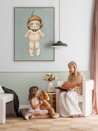 Boronia Baby I Light Blue Canvas Art Print | Lifestyle