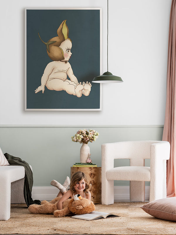 Boronia Baby II Dark Blue Canvas Art Print | Lifestyle