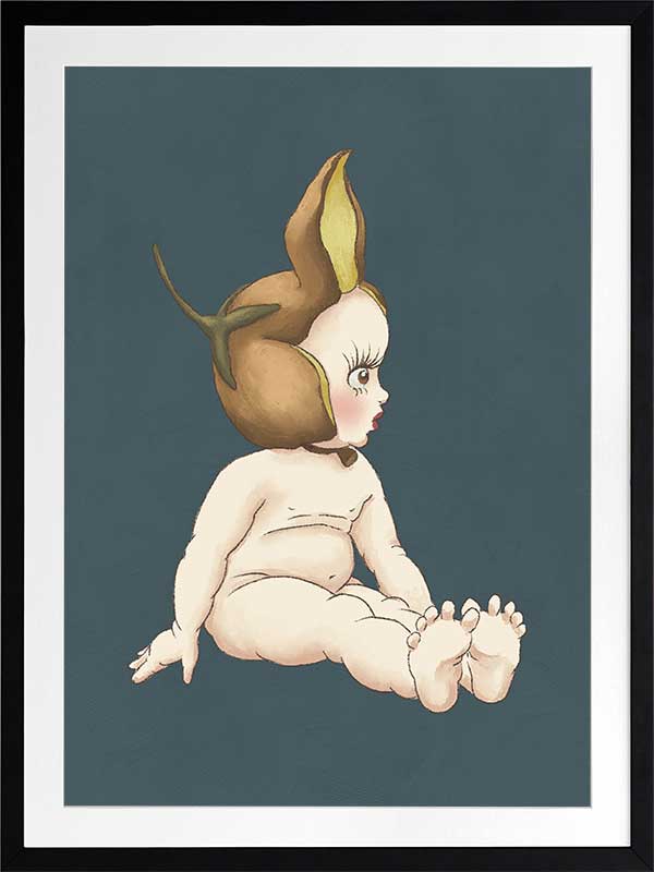 Boronia Baby II Dark Blue Framed Art Print