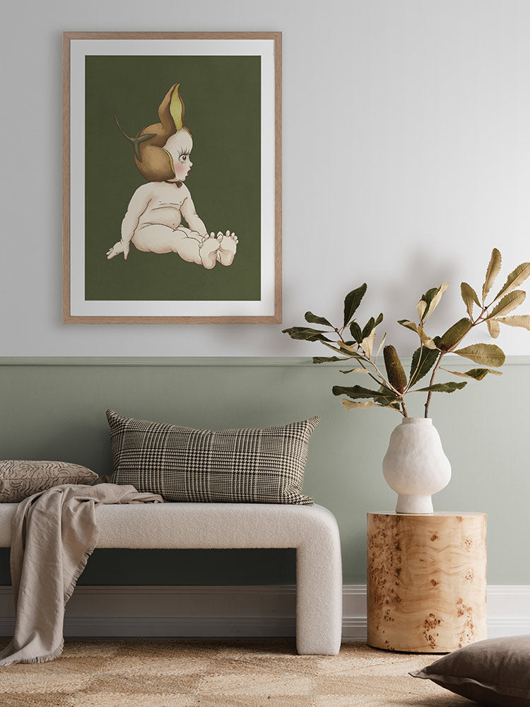 Boronia Baby II Green Framed Art Print | Lifestyle